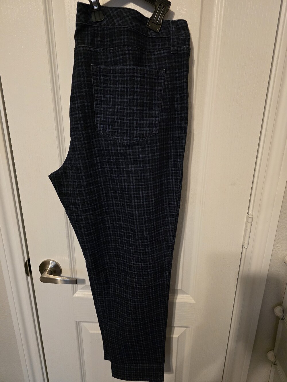 Navy Plaid Ankle Pants